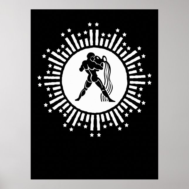 Aquarius Zodiac signiert kosmische Sternexplosion Poster (Vorne)