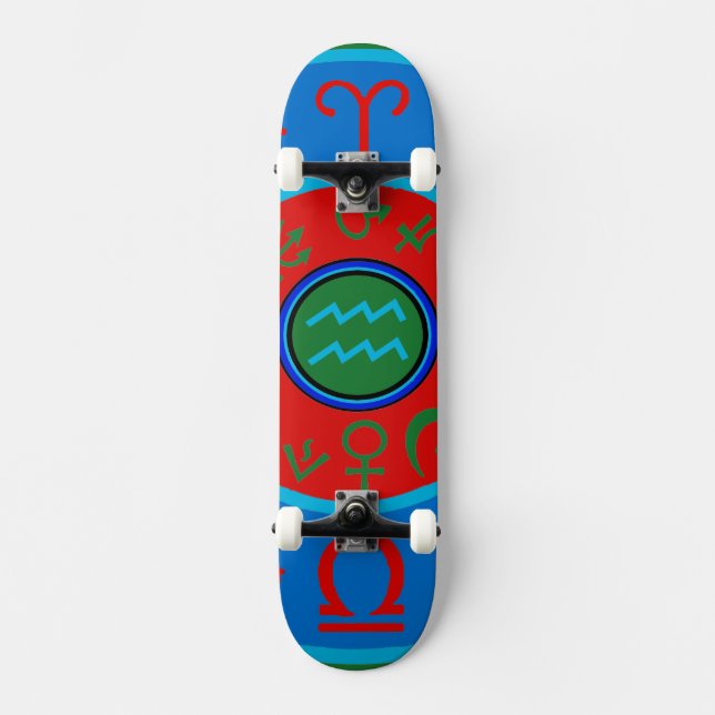 Aquarius Zodiac Skateboard (Vorderseite)
