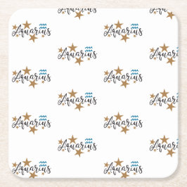 Aquarius Zodiac Star Design Rechteckiger Pappuntersetzer