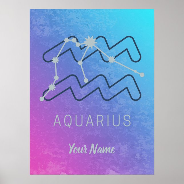Aquarius Zodiac Star Sign Aquarius Horoskop Poster (Vorne)