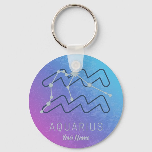 Aquarius Zodiac Star Sign Aquarius Horoskop Schlüsselanhänger (Vorderseite)