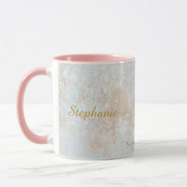 Aquarius Zodiac Star Sign Cosmic Monogram Glitzer Tasse
