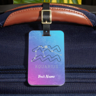 Aquarius Zodiac Star Sign Horoscope Constellation Gepäckanhänger
