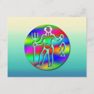 Aquarius Zodiac Star Sign Rainbow Postkarte