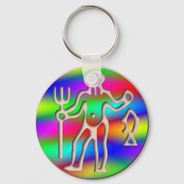 Aquarius Zodiac Star Sign Rainbow Schlüsselanhänger (Vorderseite)