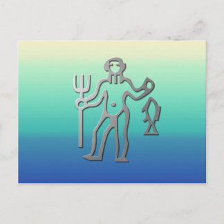 Aquarius Zodiac Sternzeichen in Lichtsilber Postkarte