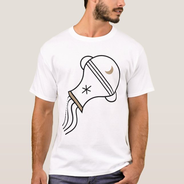 Aquarius zodiac Sternzeichen schwarz und gold T-Shirt (Vorderseite)