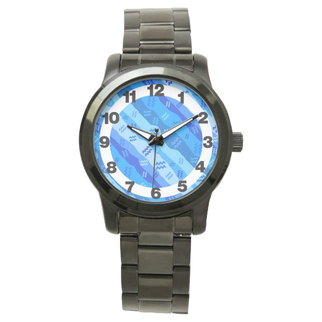 Aquarius Zodiac Streifen Armbanduhr (Vorderseite)
