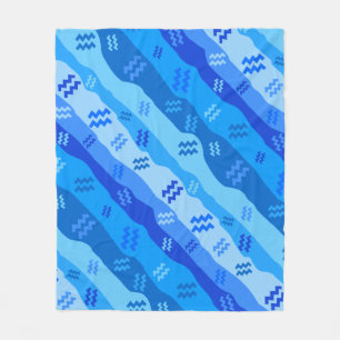 Aquarius Zodiac Streifen Fleecedecke