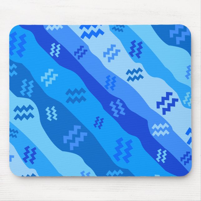 Aquarius Zodiac Streifen Mousepad (Vorne)