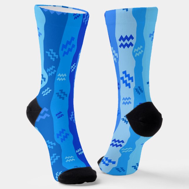 Aquarius Zodiac Streifen Socken (Gewinkelt)