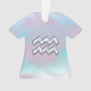 Aquarius Zodiac Symbol auf der Mutter der Perlende Ornament