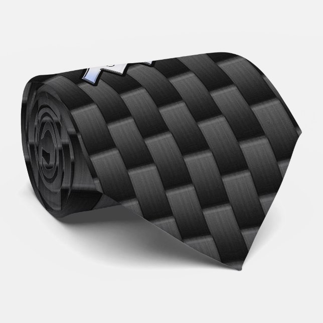 Aquarius Zodiac Symbol Carbon Fibre Decor Krawatte (Gerollt)