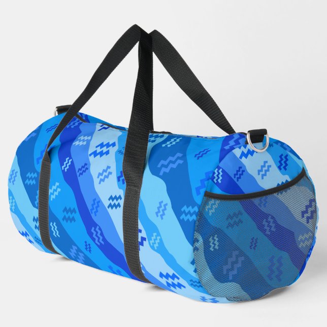 Aquarius Zodiac Symbol Duffle Bag (Rechte Ecke)