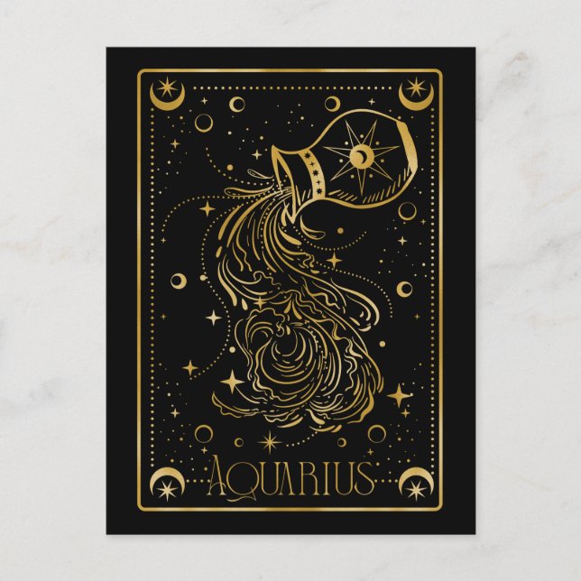 Aquarius zodiac-Symbol Postkarte (Vorderseite)