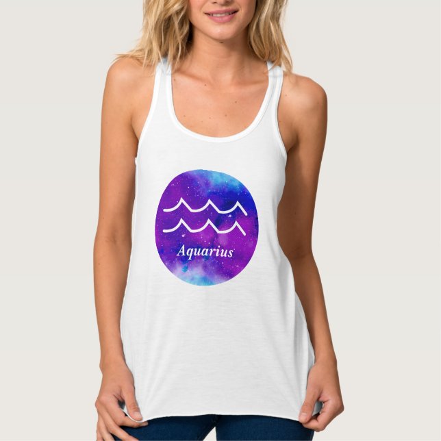 Aquarius Zodiac Symbol Space Nebula Tank Top (Vorderseite)