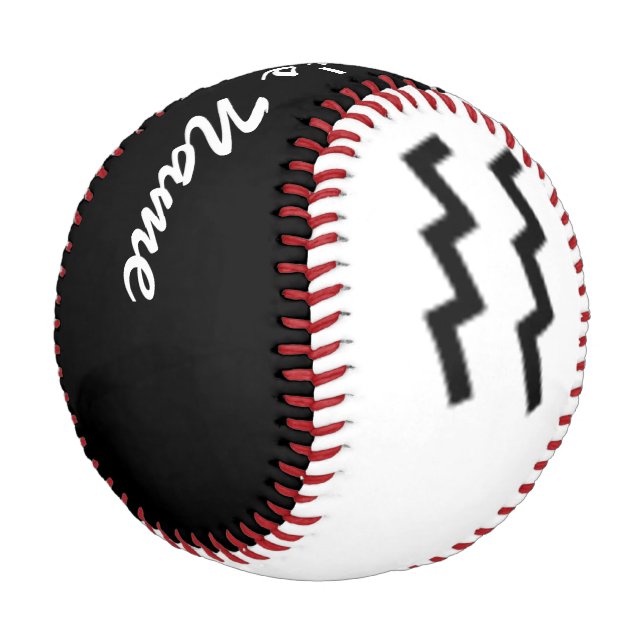 Aquarius Zodiac Symbol Standard von Kenneth Yoncic Baseball (Schrägansicht)
