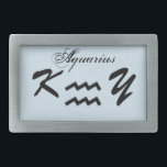 Aquarius Zodiac Symbol Standard von Kenneth Yoncic Rechteckige Gürtelschnalle<br><div class="desc">Aquarius Zodiac Symbol Standard,  Gürtelschnalle. Bilder Copyright (C) Kenneth Kenji Yoncich. Alle Rechte vorbehalten.</div>