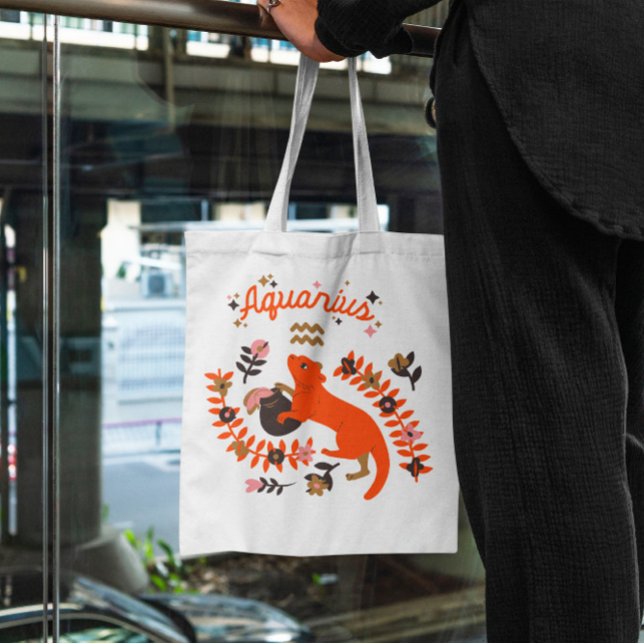 Aquarius Zodiac Tote Bag Tragetasche (Von Creator hochgeladen)
