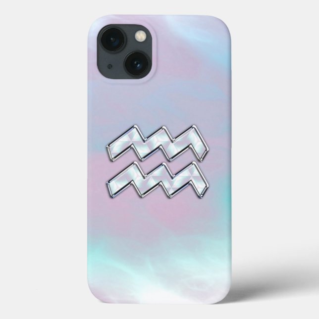 Aquarius Zodiac über Mutter von Perlenstil Case-Mate iPhone Hülle (Rückseite)