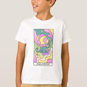 Aquarius Zodiac Unterzeichnung Abstrakter Kunst Vi T-Shirt
