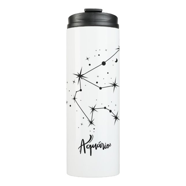 Aquarius Zodiac-Zeichen astrologisches Zeichen Thermosbecher (Vorderseite)