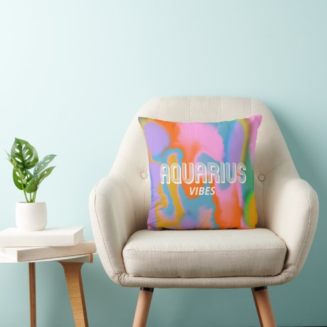 Aquarius zodiac Zeichen farbenfroh, modernes Throw Kissen (Stuhl )