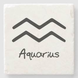 Aquarius Zodiac-Zeichen im weißen Hintergrund Steinuntersetzer
