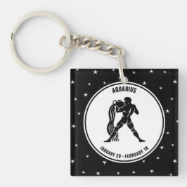 Aquarius Zodiac Zeichen, Schwarz & Weiß Schlüssela Schlüsselanhänger