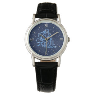 Aquarius Zodiac Zeichen und Konstellation Armbanduhr