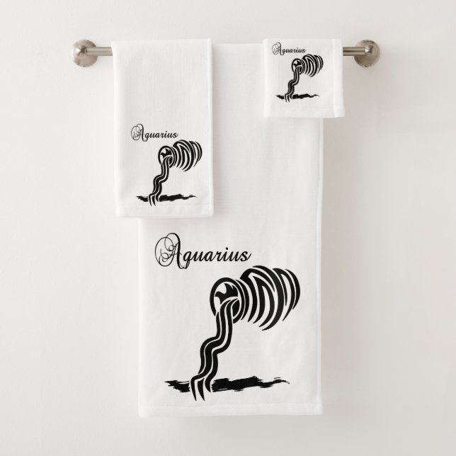 Aquarius Zodiac Zeichen und Symbol Badhandtuch Set (Insitu)