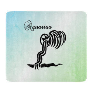 Aquarius Zodiac Zeichen und Symbol Blau Grün Schneidebrett