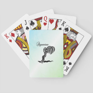 Aquarius Zodiac Zeichen und Symbol Blau Grün Spielkarten