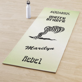 Aquarius Zodiac Zeichen und Symbol Grün Yogamatte