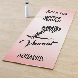 Aquarius Zodiac Zeichen und Symbol Rosa Yogamatte