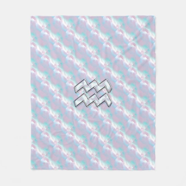 Aquarius Zodiac Zeichenpastells Mutter der Perlend Fleecedecke (Vorderseite)