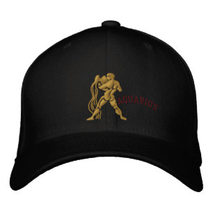 Aquarius Zodiac Zeichenstickerei 20. Januar - 18.  Bestickte Baseballkappe