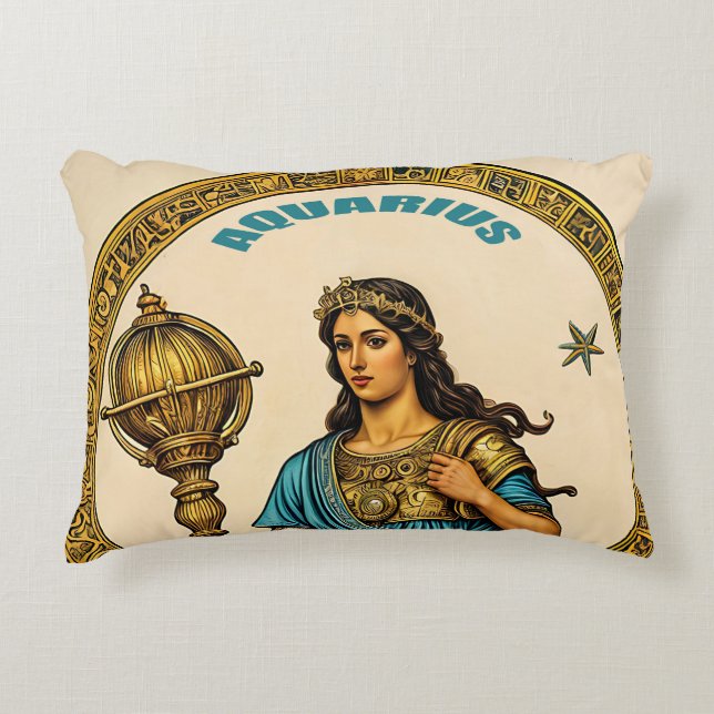 Aquariuszeichen Dekokissen (Vorderseite)