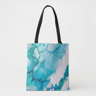 Aquastruktur mit Goldfäden Tasche