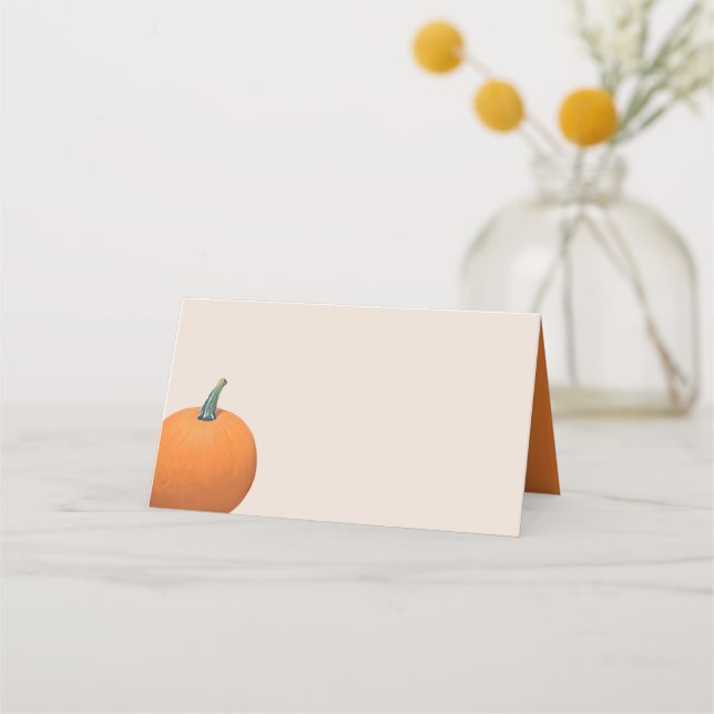 Aquatercolor Autumn Pumpkin Platzkarte (Vorderseite)