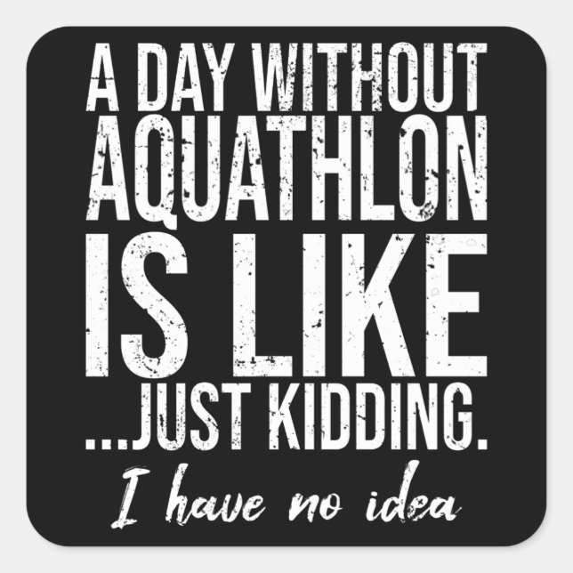 Aquathlon-Geschenkidee Quadratischer Aufkleber (Vorderseite)