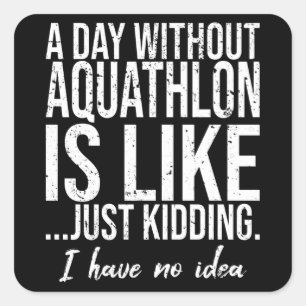 Aquathlon-Sportgeschenk Quadratischer Aufkleber