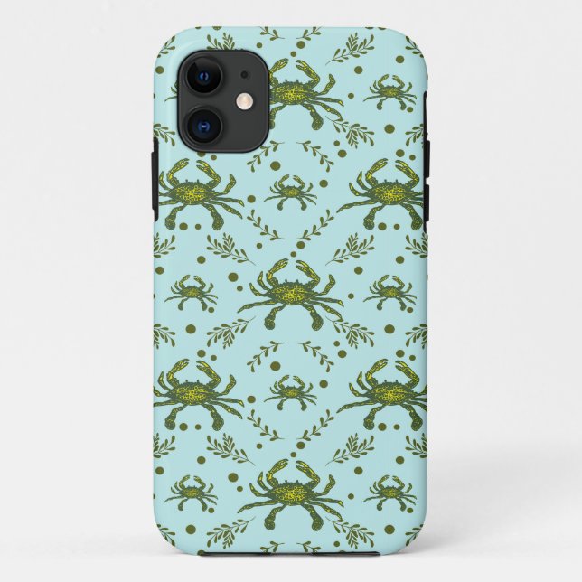 Aquatic Crabs Pattern Case-Mate iPhone Hülle (Rückseite)
