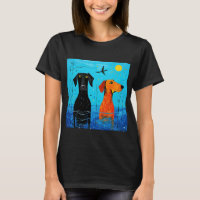 "Aquatic Duo of Joy" - surreal farbige Hunde
