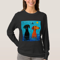 "Aquatic Duo of Joy" - surreal farbige Hunde
