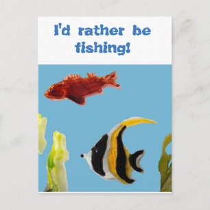 Aquatic Fish Art Funny Fisch Postkarte