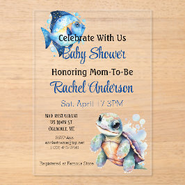 Aquatic Friends Baby Dusche Einladung