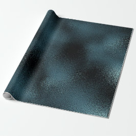 Aquatic Jungle Aquamarin Blue Black Glass Glam Shi Geschenkpapier