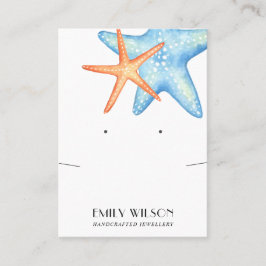 AQUATIC STAR FISH NECKLACE EARRING DISPLAY CARD VISITENKARTE