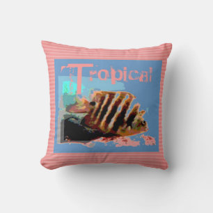 Aquatic Stripes and Dots Pattern Pillow Kissen